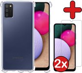 Coque Samsung A03s Coque en Siliconen Transparente Antichoc avec 2x Protecteurs d'écran - Coque Samsung Galaxy A03s en Silicone Antichoc avec 2x Protecteurs d'écran