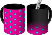 Magische Mok - Foto op Warmte Mokken - Koffiemok - Blauw - Stippen - Design - Magic Mok - Beker - 350 ML - Theemok