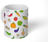 Mok - Koffiemok - Groente - Patronen - Gezond - Regenboog - Mokken - 350 ML - Beker - Koffiemokken - Theemok