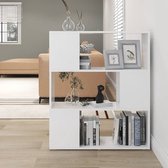 Boekenkast/kamerscherm 80x24x94 cm spaanplaat wit