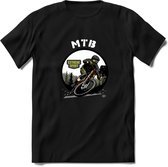 MTB T-Shirt | Mountainbike Fiets Kleding | Dames / Heren / Unisex MTB shirt | Grappig Verjaardag Cadeau | Maat M