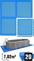 7 m² poolmat - 20 EVA schuim matten 62x62 - outdoor poolpad - pool ondermatten