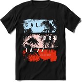 California Summer | TSK Studio Zomer Kleding  T-Shirt | Blauw - Oranje | Heren / Dames | Perfect Strand Shirt Verjaardag Cadeau Maat XL