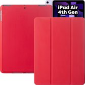 iPad Air 2020 Hoes - iPad Air 4 Cover met Apple Pencil Vakje - Rood Hoesje iPad Air 10.9 inch (4e generatie) Smart Folio Case