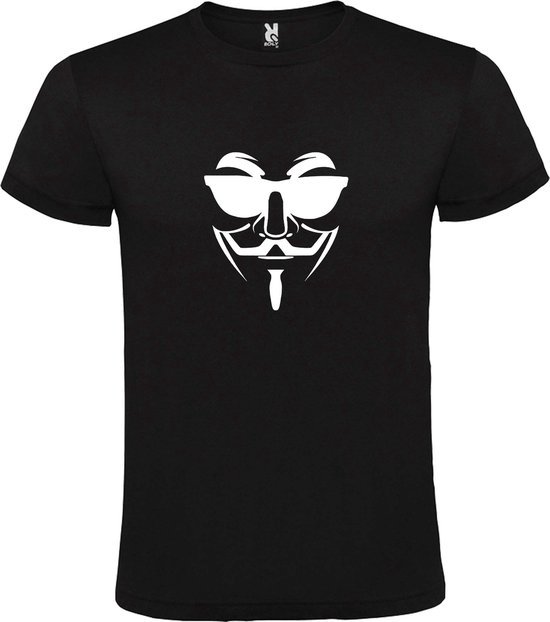 Zwart T shirt met print van " Vendetta " print Wit size XS