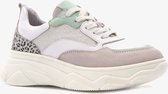 Groot leren meisjes dad sneakers - Wit - Maat 38