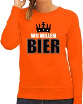 Koningsdag sweater Wij Willem bier - oranje - dames - koningsdag outfit / kleding S