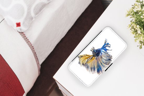 Bookcase pour téléphone iPhone SE 2020 Bookcase - Poisson - Staart - Blauw - Avec compartiments - Étui portefeuille avec fermeture magnétique