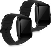 kwmobile 2x armband voor Huami Amazfit Bip U / Bip U pro - Bandjes voor fitnesstracker in zwart / zwart