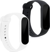 kwmobile 2x armband voor Xiaomi Mi Smart Band 6 / Mi Band 6 / Band 5 - Bandjes voor fitnesstracker in zwart / wit