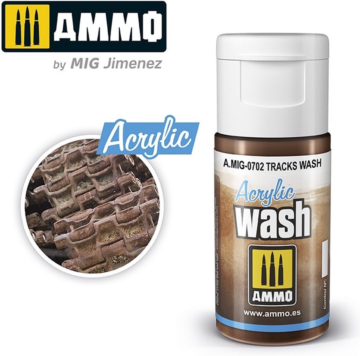 AMMO by Mig Jimenez Modelbouwdecoratie - MIG 0702 Acrylic Wash Tracks - 15ml Effecten potje