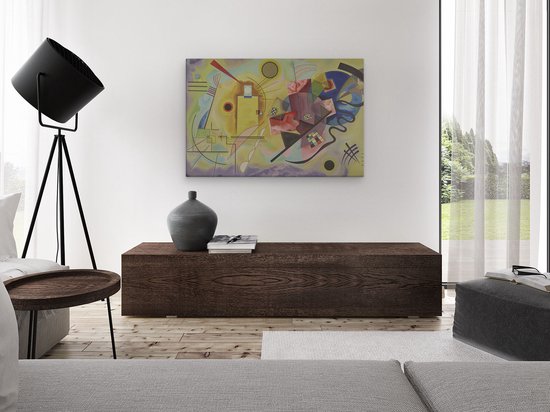 Artaza Toile Peinture Jaune, Rouge, Blauw - Wassily Kandinsky - 120x80 - Groot - Art - Impression sur toile