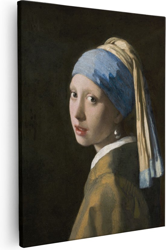 Artaza Canvas Schilderij Meisje met de Parel - Johannes Vermeer - 40x50 - Poster Foto op Canvas - Canvas Print