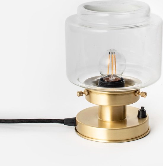 Art Deco Trade - Tafellamp Getrapte Cilinder Small Helder 20's Messing
