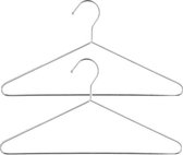 Set van 10x stuks metalen kledinghangers chroom 40 x 21 cm - Kledingkast hangers/kleerhangers
