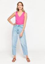 LOLALIZA Top met V-hals - Fuchsia - Maat S