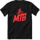 MTB Rider | TSK Studio Mountainbike kleding Sport T-Shirt | Neon Roze | Heren / Dames | Perfect MTB Verjaardag Cadeau Shirt Maat S