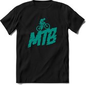 MTB Rider | TSK Studio Mountainbike kleding Sport T-Shirt | Zeeblauw | Heren / Dames | Perfect MTB Verjaardag Cadeau Shirt Maat M