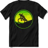 Pedal Pusher | TSK Studio Mountainbike kleding Sport T-Shirt | Limegroen | Heren / Dames | Perfect MTB Verjaardag Cadeau Shirt Maat M