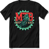 Mountainbike Gear | TSK Studio Mountainbike kleding Sport T-Shirt | Roze - Lime | Heren / Dames | Perfect MTB Verjaardag Cadeau Shirt Maat L