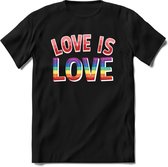 Love is love | Pride T-Shirt Heren - Dames - Unisex | LHBTI / LGBT / Gay / Homo / Lesbi |Cadeau Shirt | Grappige Love is Love Spreuken - Zinnen - Teksten Maat L