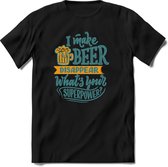 I make beer disappear | Feest kado T-Shirt heren - dames | Kobalt | Perfect drank cadeau shirt |Grappige bier spreuken - zinnen - teksten