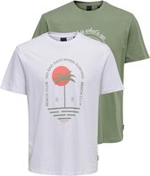 Only & Sons T-shirt Onsilias Reg Ss Tee 2-pack 22023454 Bright White/1bright Wh Mannen Maat - S