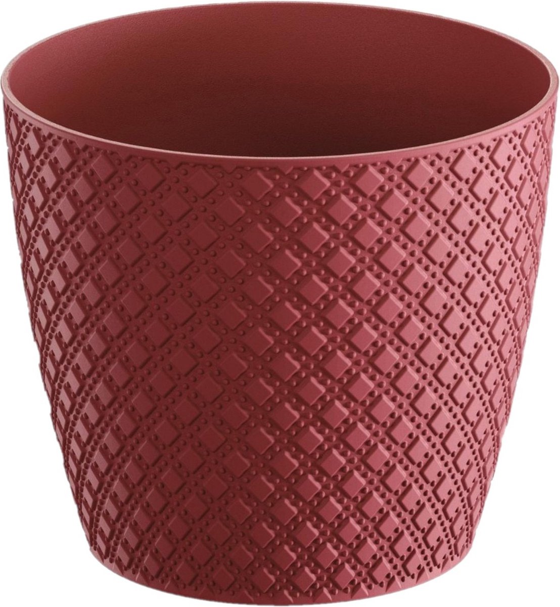 Prosperplast bloempot / plantenpot - kunststof - diep rood - Dia 19 cm en hoogte 17 cm - binnen/buiten