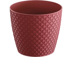 Prosperplast bloempot / plantenpot - kunststof - diep rood - Dia 19 cm en hoogte 17 cm - binnen/buiten