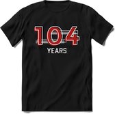 103 Years - Feest kado T-Shirt Heren / Dames - Rood / Grijs - Perfect Verjaardag Cadeau Shirt - grappige Spreuken, Zinnen en Teksten. Maat 3XL