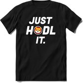 Just hodl it Shiba inu T-Shirt | Crypto ethereum kleding Kado Heren / Dames | Perfect cryptocurrency munt Cadeau shirt Maat L