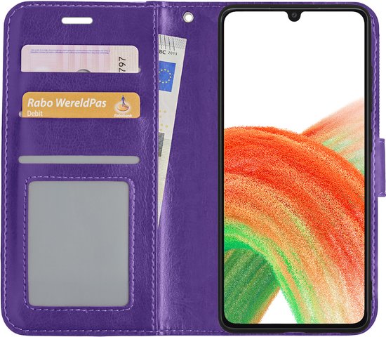 Samsung Galaxy A33 Case Bookcase - Samsung Galaxy A33 Cover Flip Case Book Cover - Samsung Galaxy A33 Cover Book Case Violet