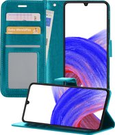 Samsung A33 Hoesje Book Case Hoes - Samsung Galaxy A33 Case Hoesje Wallet Cover - Samsung Galaxy A33 Hoesje - Turquoise