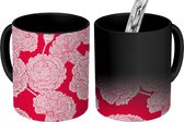 Magische Mok - Foto op Warmte Mokken - Koffiemok - Bloemen - Rood - Design - Magic Mok - Beker - 350 ML - Theemok