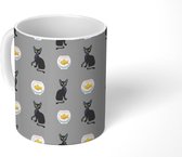 Mok - Koffiemok - Katten - Vis - Patronen - Huisdieren - Kind - Mokken - 350 ML - Beker - Koffiemokken - Theemok