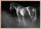 Poster Met Metaal Rose Lijst - Witte Paard Poster