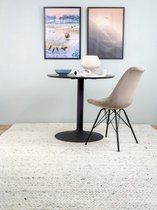 MOMO Rugs Woolcable IvoryWollen vloerkleed160x230 cmRechthoekigLaagpolig, Structuur TapijtIndustrieel, ScandinavischBeige, Bruin, Grijs