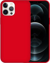 iPhone 13 Pro Max Case Hoesje Siliconen Back Cover - Apple iPhone 13 Pro Max - Rood