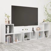 6-delige Tv-meubelset spaanplaat hoogglans wit