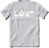 Cat Love - Katten T-Shirt Kleding Cadeau | Dames - Heren - Unisex | Kat / Dieren shirt | Grappig Verjaardag kado | Tshirt Met Print | - Licht Grijs - Gemaleerd - M