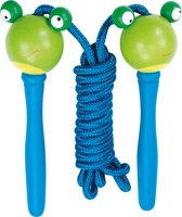 Bino Springtouw Kikker 120 Cm Hout/nylon Blauw/groen