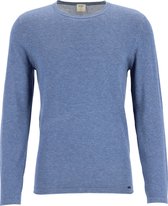 OLYMP Level 5 body fit trui katoen - O-hals - jeansblauw - Maat: M