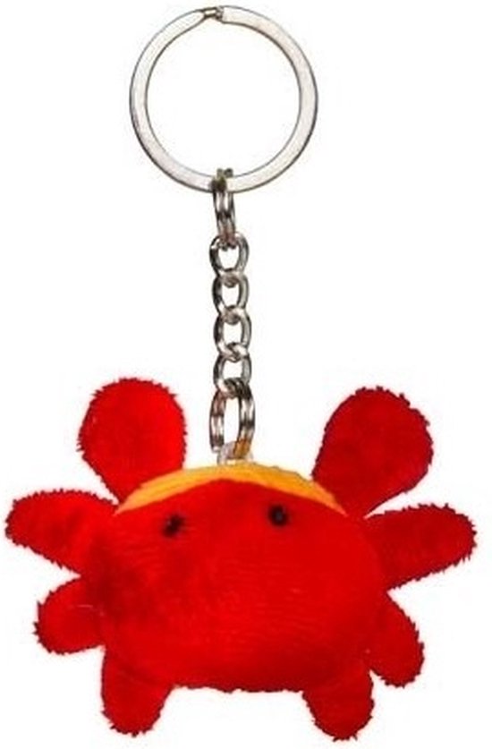 8x Pluche krab sleutelhanger knuffel 6 cm - Speelgoed dieren sleutelhangers