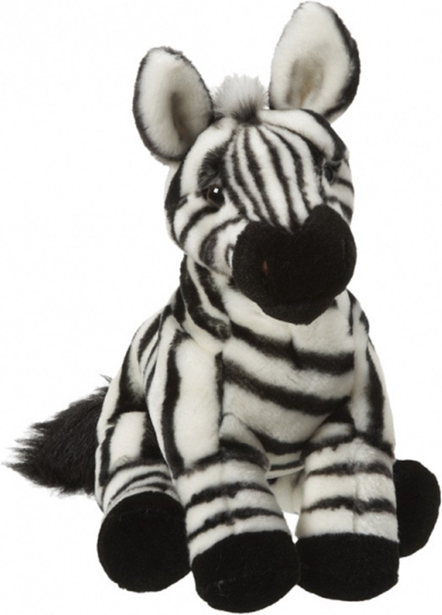 Ravensden pluche knuffel Zebra - zwart/wit - 30 cm - Safari dieren | Fun en Feest
