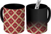 Magische Mok - Foto op Warmte Mokken - Koffiemok - Bloemen - Design - Rood - Magic Mok - Beker - 350 ML - Theemok