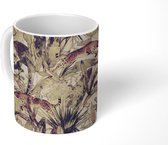 Mok - Vintage - Panter - Jungle - Patronen - Mokken - 350 ML - Beker - Uitdeelcadeautjes