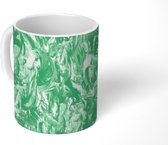 Mok - Verf - Groen - Marmer print - Abstract - Design - Mokken - 350 ML - Beker - Uitdeelcadeautjes