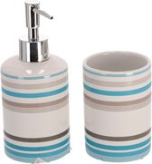 badkamerset Sea 9 x 8 cm keramiek wit 2-delig