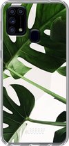 Samsung Galaxy M31 Hoesje Transparant TPU Case - Tropical Plants #ffffff