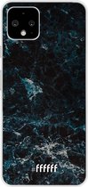 Google Pixel 4 Hoesje Transparant TPU Case - Dark Blue Marble #ffffff